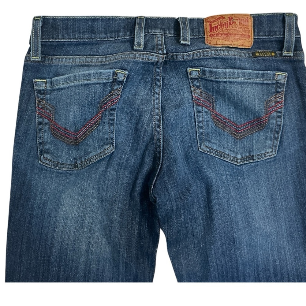 Lucky Brand Blue Boot Cut Jeans with Authentic Distressing - Picture 4 of 5
